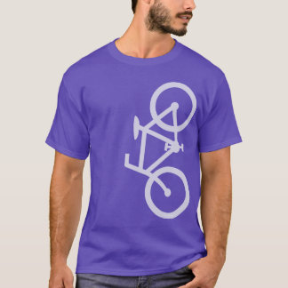 Bike, Vertical Silhouette, Lt Purple Design T-Shirt