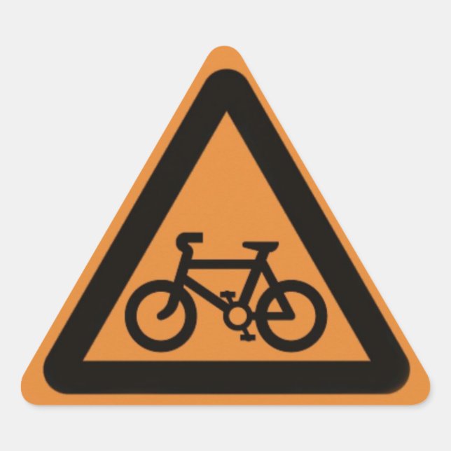 Bike warning sign Sticker (Front)