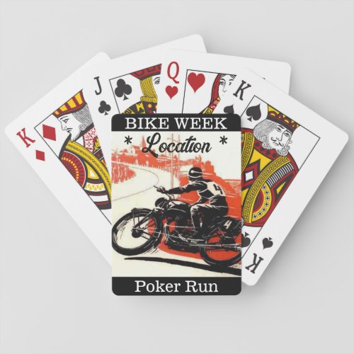 Bike Week Poker Run Customizable Location Playing Cards