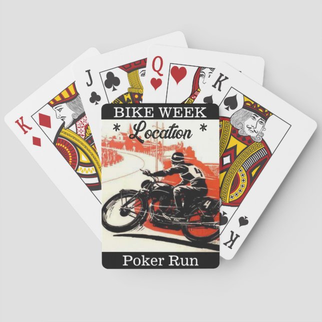 Bike Week Poker Run Customizable Location Poker Cards (Back)