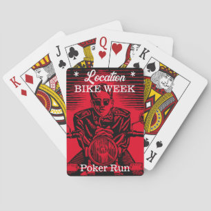 Bike Week Poker Run Customizable Town Vintage Look Cards