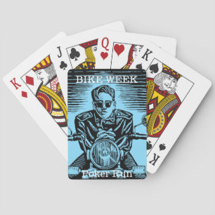 Bike Week Poker Run Customizable Vintage Look Play Cards