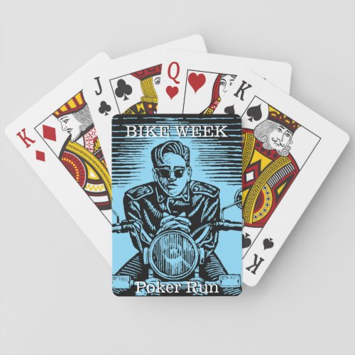Bike Week Poker Run Customizable Vintage Look Play Playing Cards