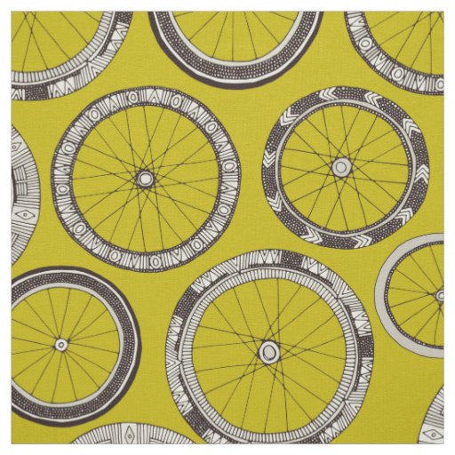 bike wheels chartreuse fabric
