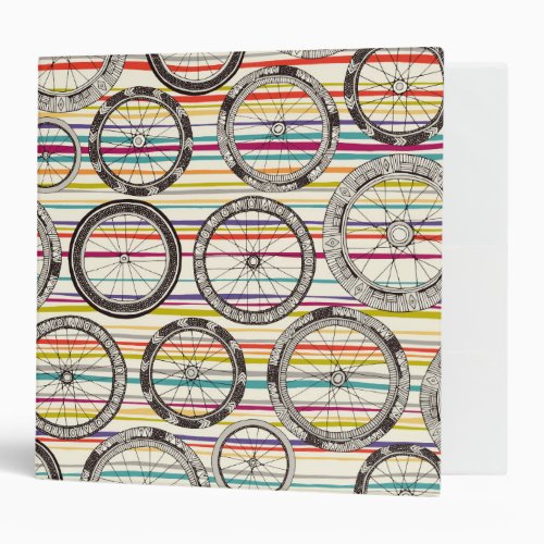 bike wheels stripe 3 ring binder