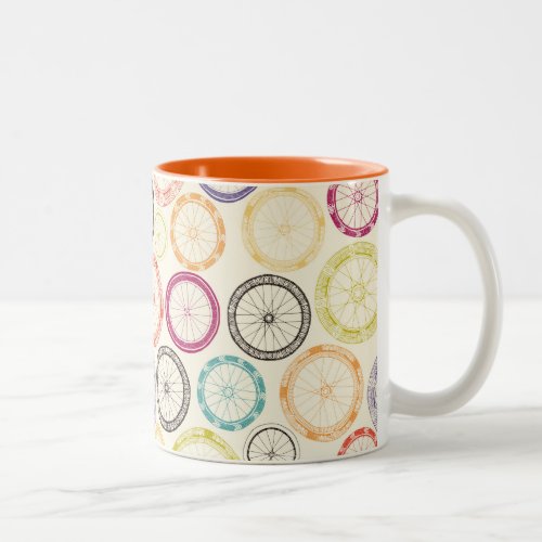 bike wheels Two_Tone coffee mug