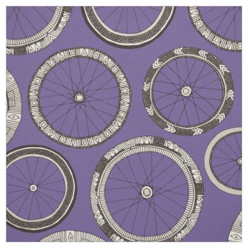 bike wheels violet fabric
