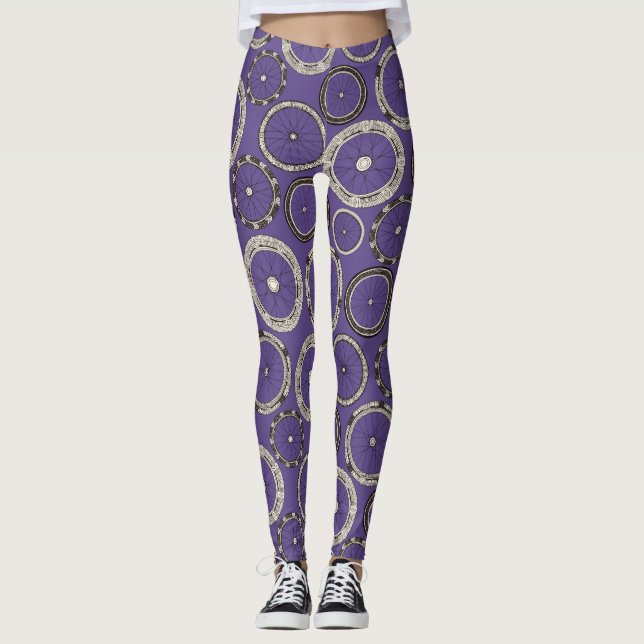 bike wheels violet leggings (Front)