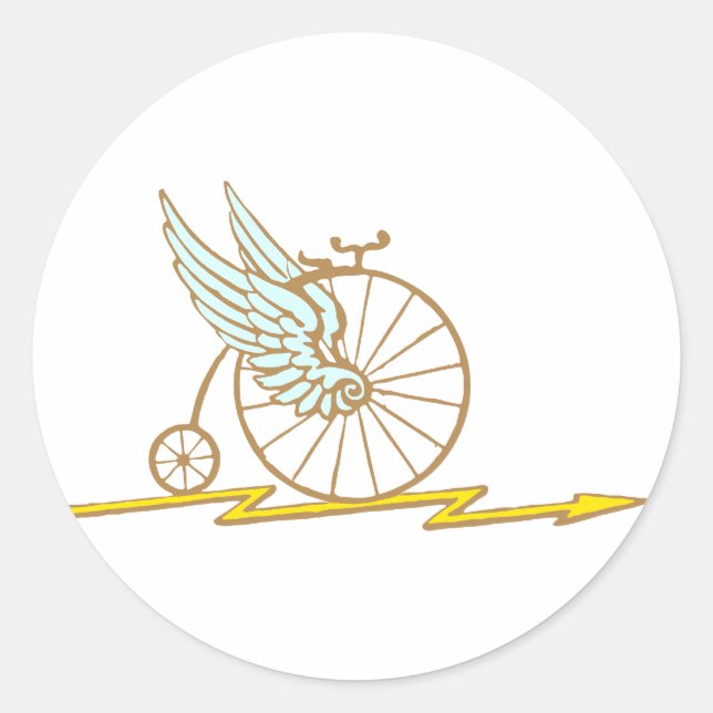 bike wings bicycle wings classic round sticker (Front)
