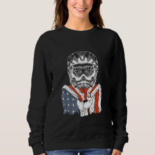 bike with American Flag Sweatshirt