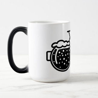 Bike with beer glass. Bottle opener icon Color Morph Mug