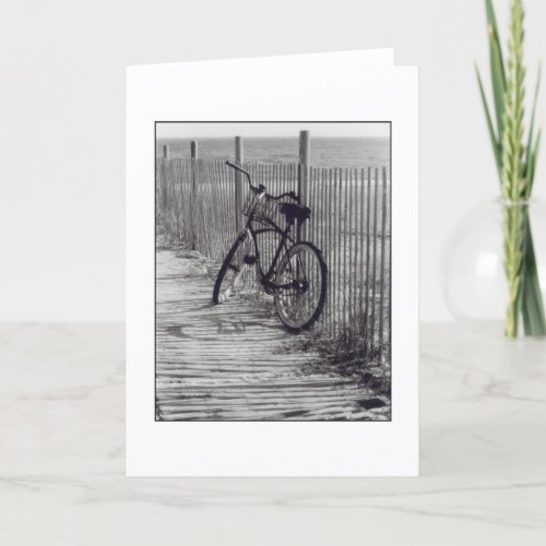 Bike with Fence Blank Greeting Card
