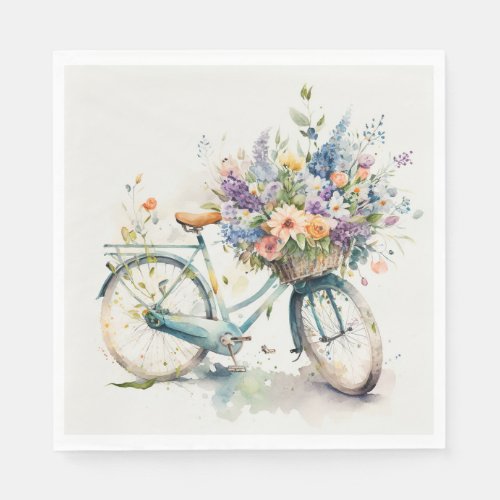 Bike With Flower Basket  Napkins