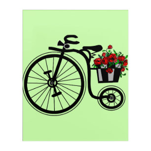Bike with Flowers Acrylic Print - Customizable