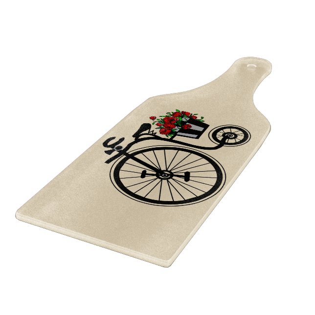 Bike with Flowers Cutting Board - Customizable (Corner)