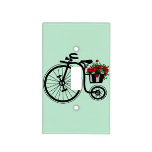 Bike with Flowers Light Switch Cover
