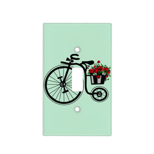 Bike with Flowers Light Switch Cover (Front)