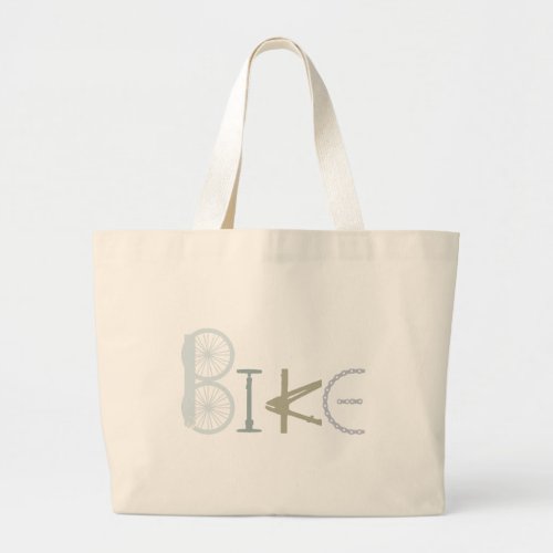 Bike Words from Bike Parts Bicycle Sports fan Large Tote Bag