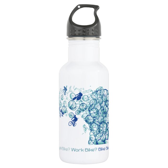 Bike Work? Funny Cycling Bike Bike Bike Stainless Steel Water Bottle (Front)