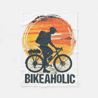 Bikeaholic Bikepacking Long Distance Cycling Bicyc Fleece Blanket