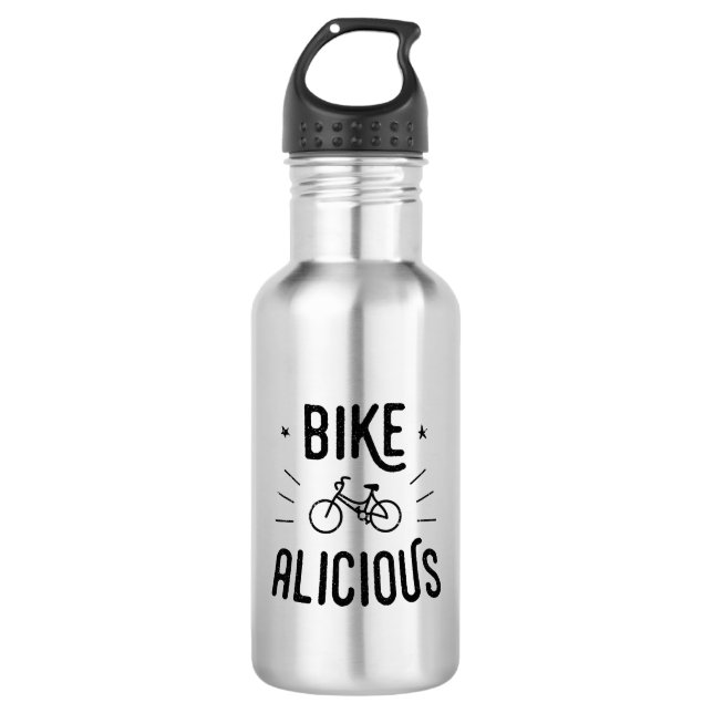 Bikealicious Stainless Steel Water Bottle (Front)