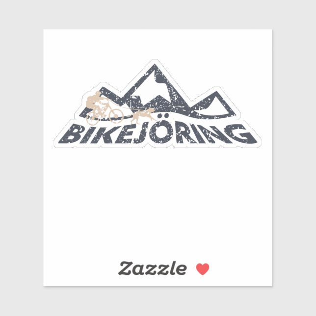 Bikejoring, dog pulling, outdoor sports with dogs sticker (Sheet)