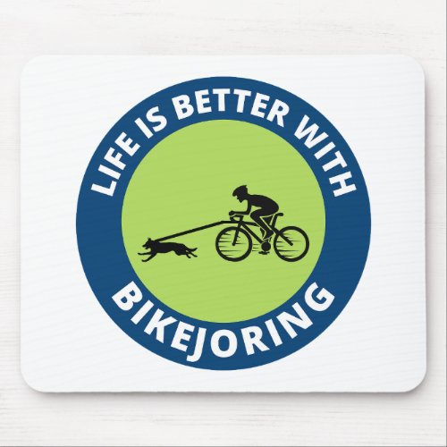 Bikejoring DogScooting Dog Sport Bike Bicycle Ride Mouse Pad