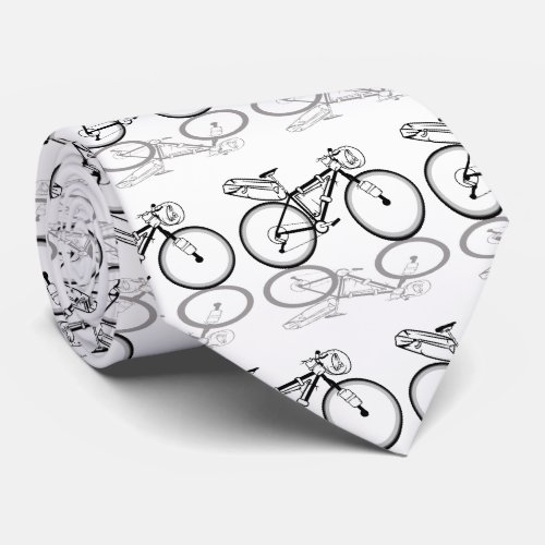 Bikepacking bike black and white neck tie