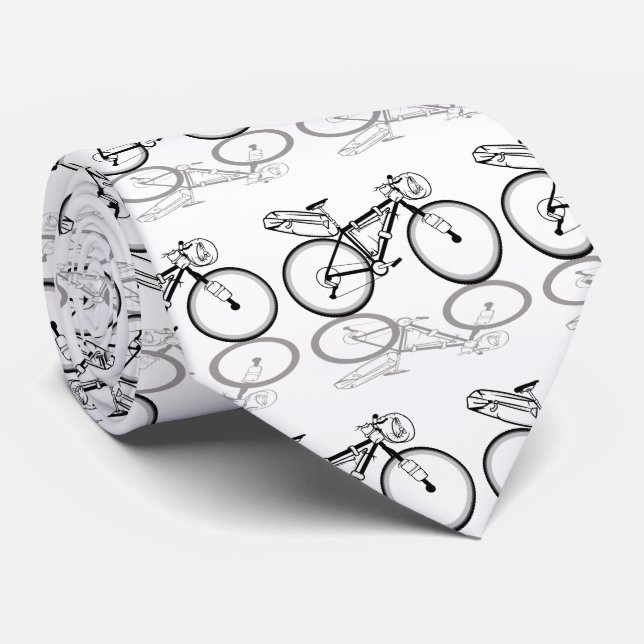 Bikepacking bike black and white neck tie (Rolled)
