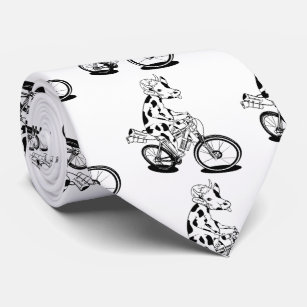 Bikepacking cow black and white neck tie