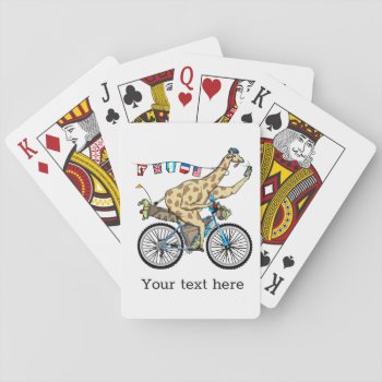 Bikepacking Giraffe Playing Cards by earlykirky at Zazzle