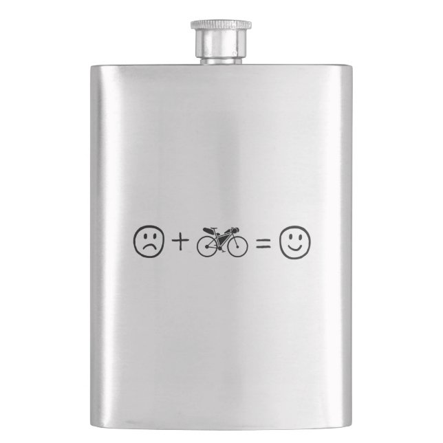 Bikepacking Makes You Happy Flask (Front)