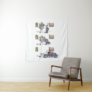 Biker At Museum tapestry