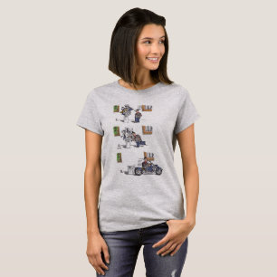 Biker At Museum women gray shirt