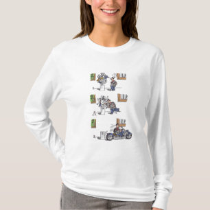 Biker At Museum women white long sleeve shirt
