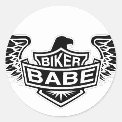 Biker Babe Classic Round Sticker