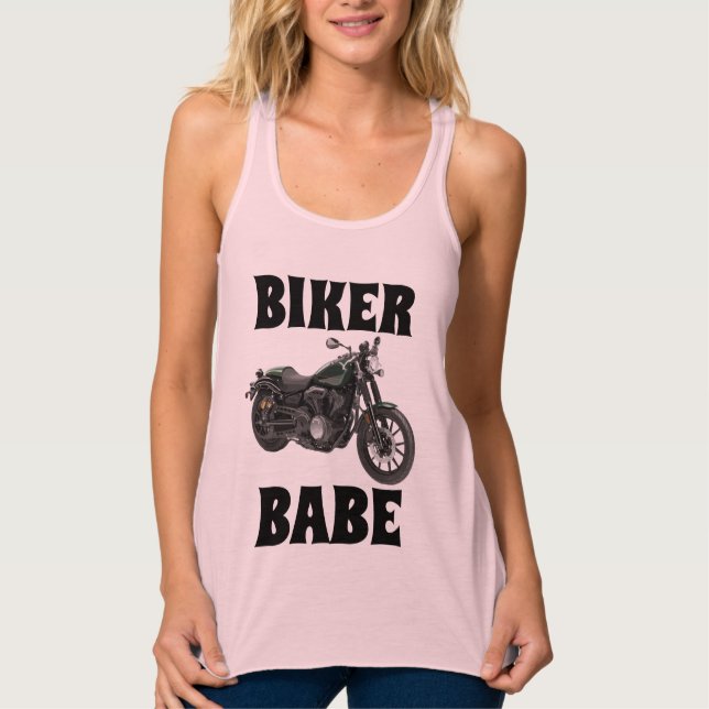BIKER BABE, Ladies Motorcycle T-shirts (Front)