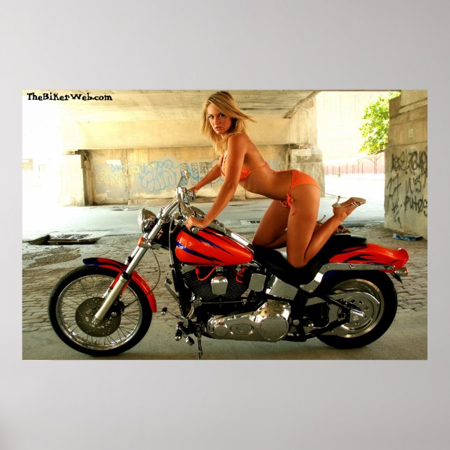 Biker Babe on a Hawg - Poster (Front)