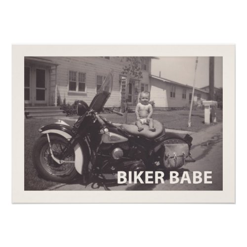 biker babe photo print