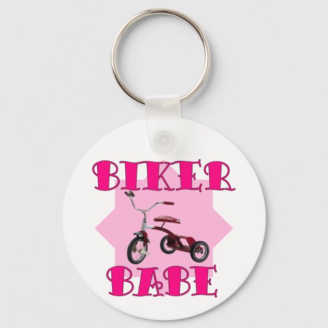 Biker Babe /pink Keychain (Front)