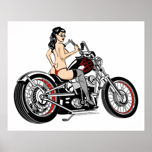 Biker Babe Poster