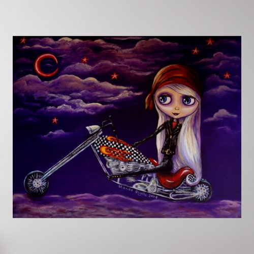 Biker Babe Poster