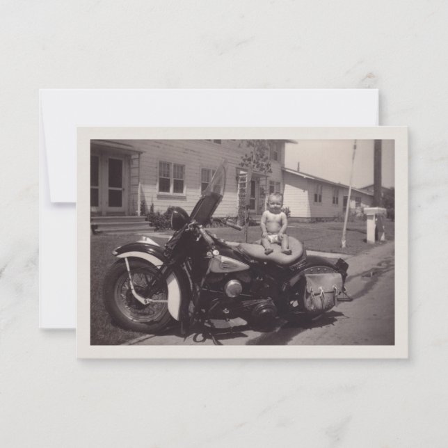 biker baby invitation (Front)