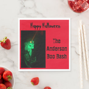 Biker Billy Halloween Skeleton Blood Red Napkins