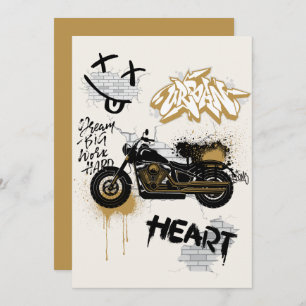 Biker birthday invitation