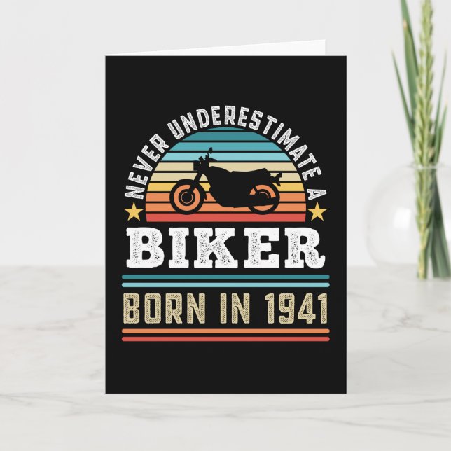 Biker born 1941 80th Birthday Motorbike Gift Dad Card (Front)