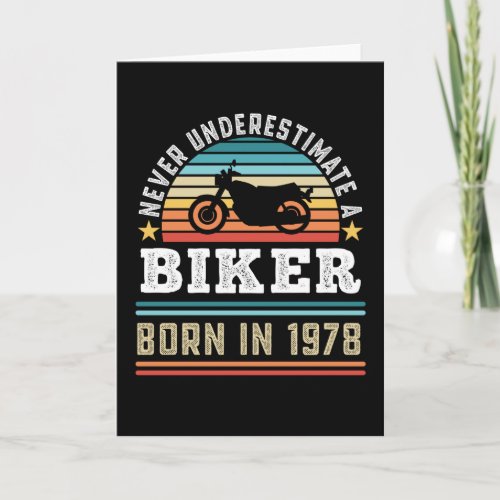 Biker born 1978 50th Birthday Motorbike Gift Dad Card