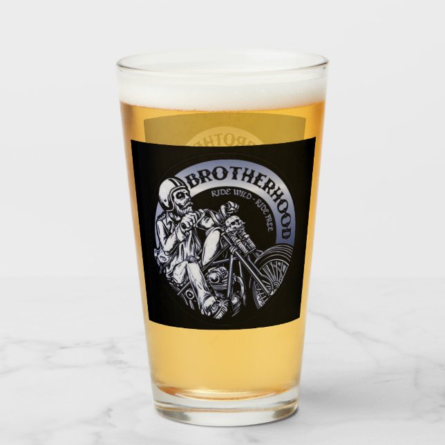 Biker Brotherhood Black  Glass (Front Filled)