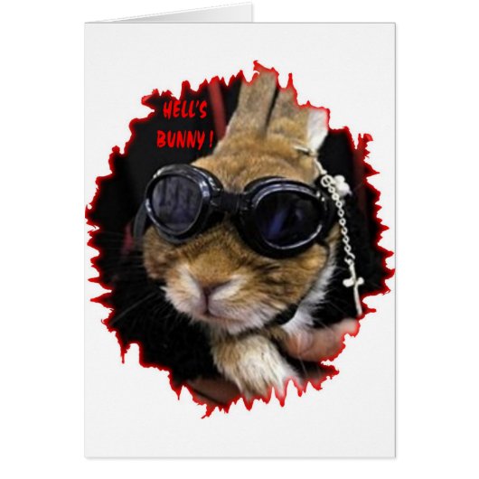 BIKER BUNNY HELL'S BUNNY CARDS (Front)