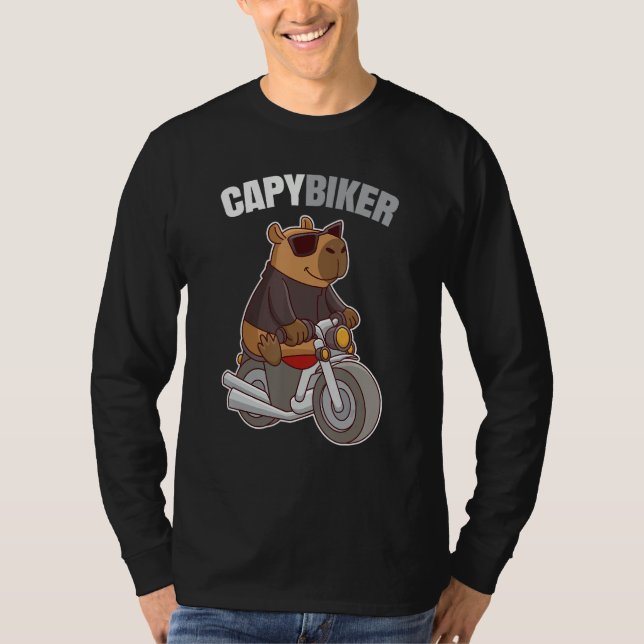 Biker Capybara - Funny Capybiker T-Shirt (Front)